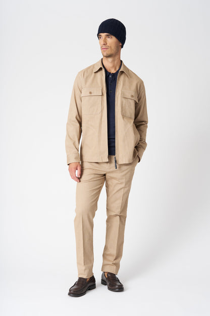 Men's Cotton Utility Jacket with Zip – Safari, view 3