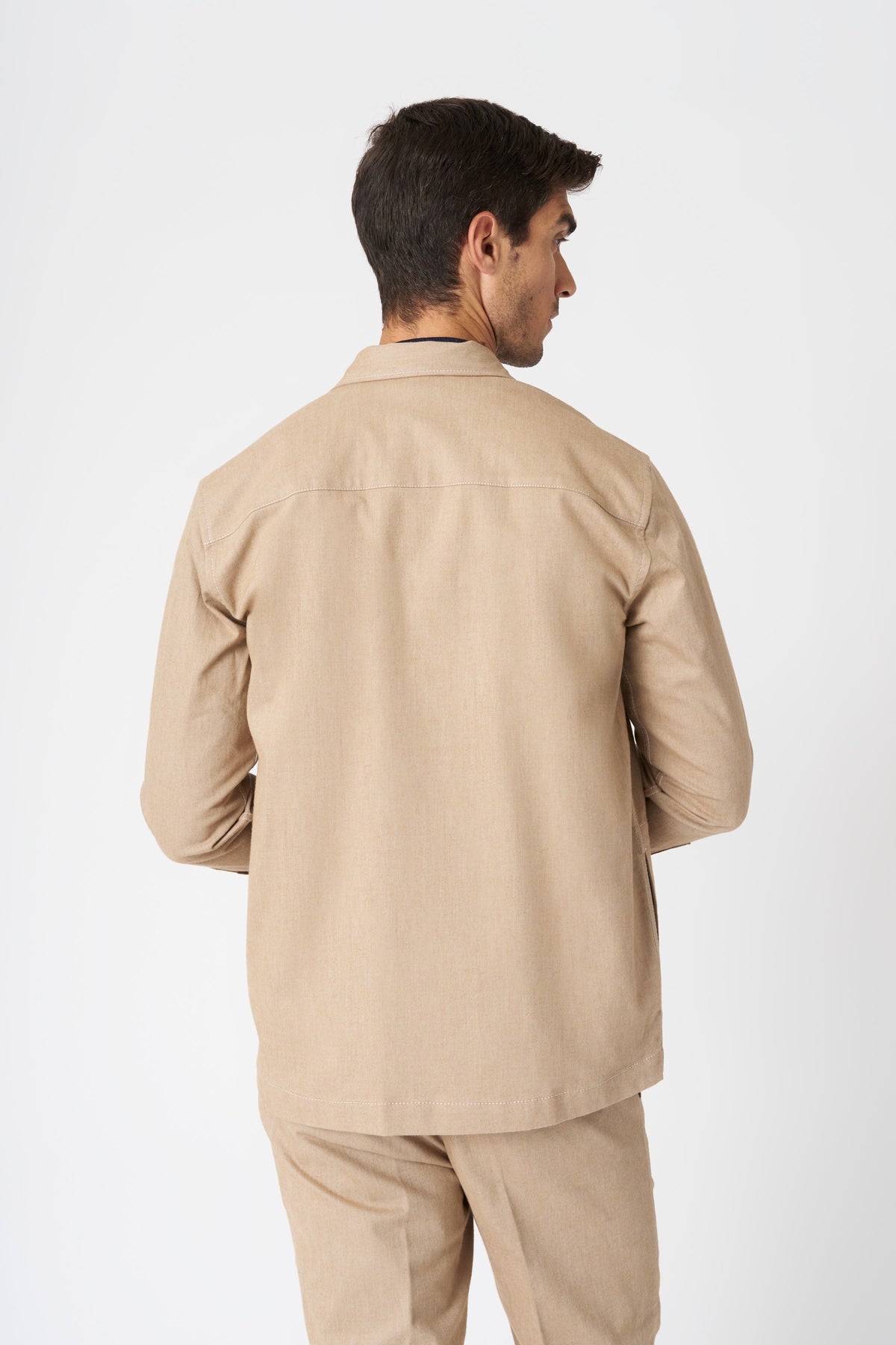Men's Cotton Utility Jacket with Zip – Safari, view 4