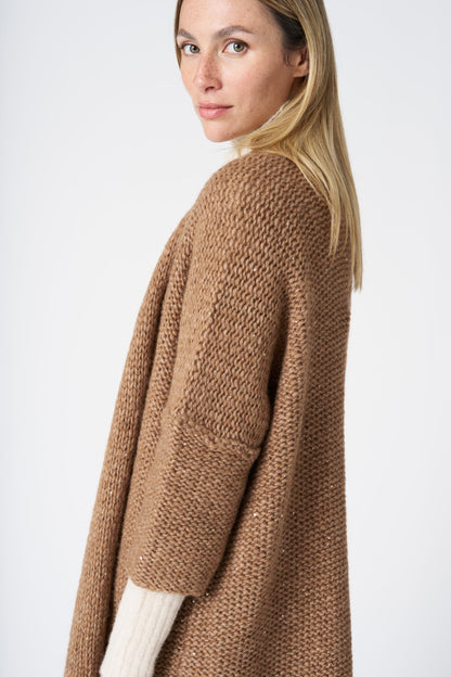 Women's Long Knit Cardigan with Sequins – Teddy, view 2