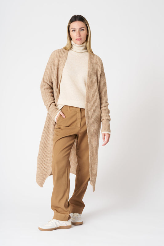 Women's Long Knit Cardigan – Ecru, view 1