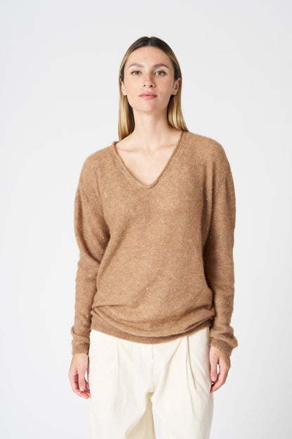 Women's Knit V-Neck with Sequins – Teddy, view 1