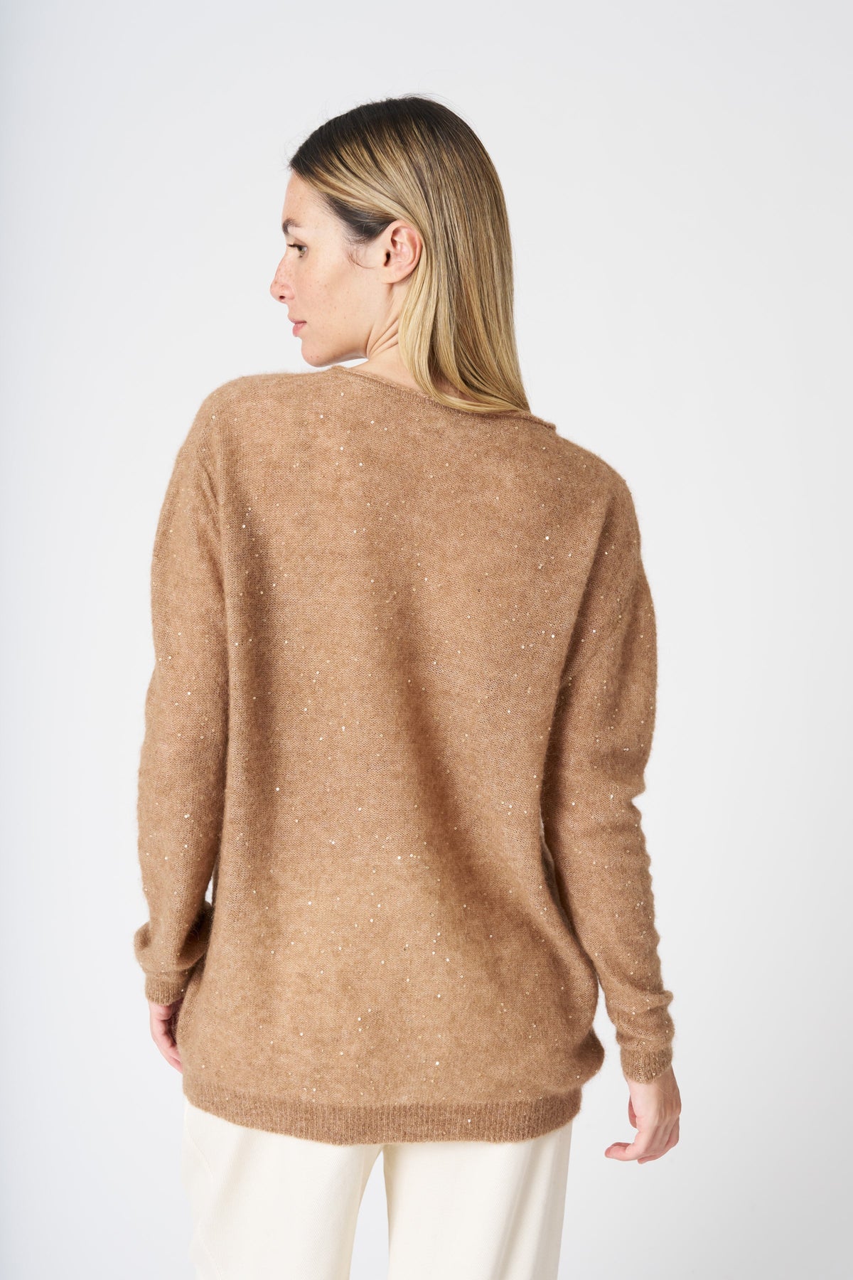 Women's Knit V-Neck with Sequins – Teddy, view 4