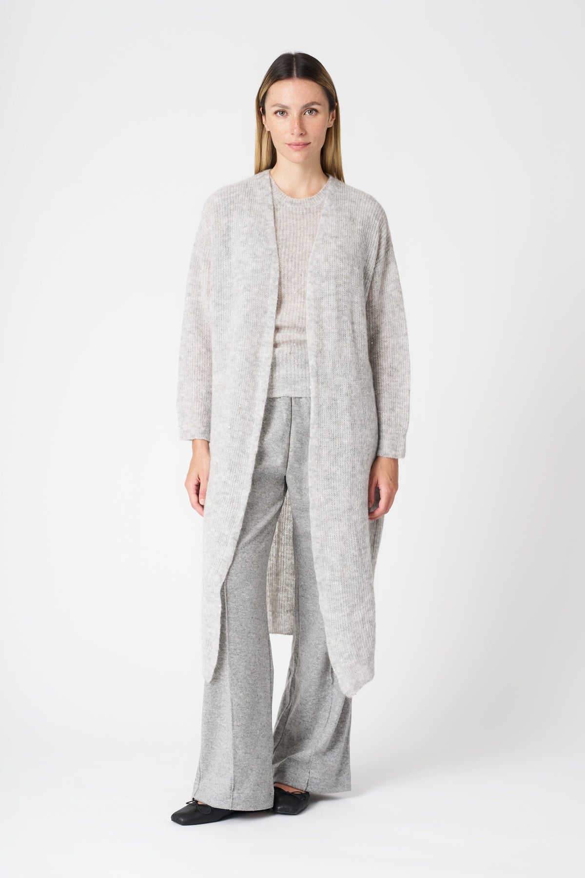 Women's Long Knit Cardigan Light – Perla, view 1