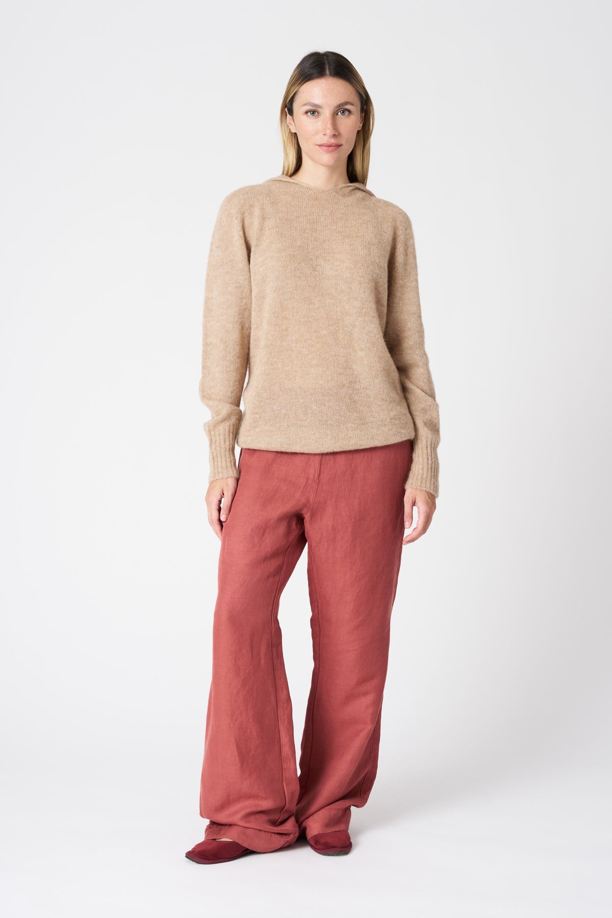 Women's Knit Hoodie – Ecru, view 3