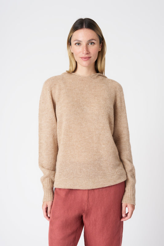 Women's Knit Hoodie – Ecru, view 1