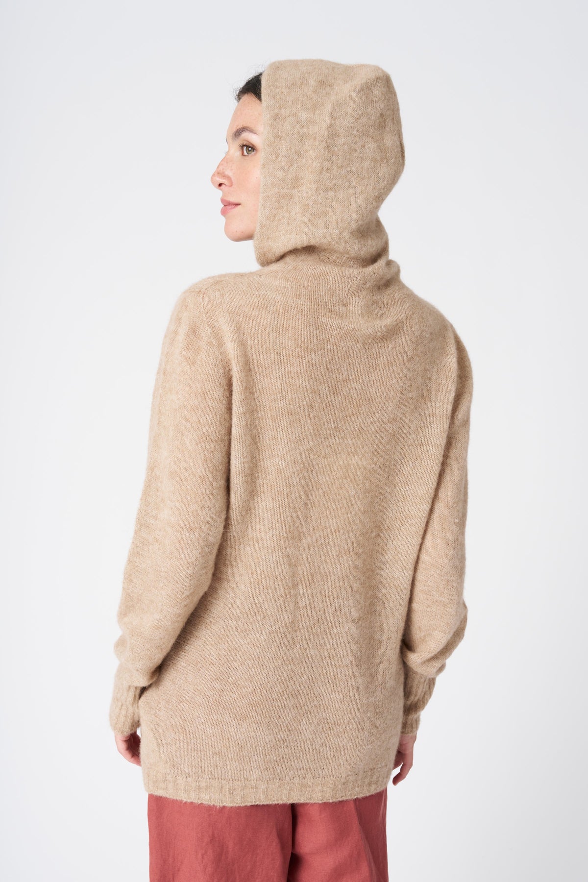 Women's Knit Hoodie – Ecru, view 4