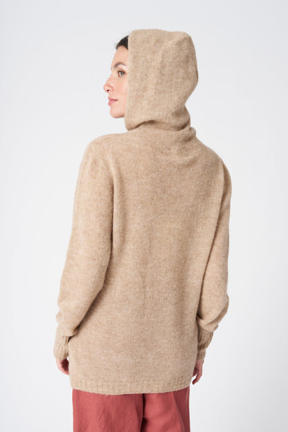 Women's Knit Hoodie – Ecru, view 4