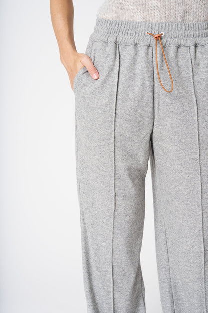 Women's Knit Pants with Drawstring – Grey, view 2