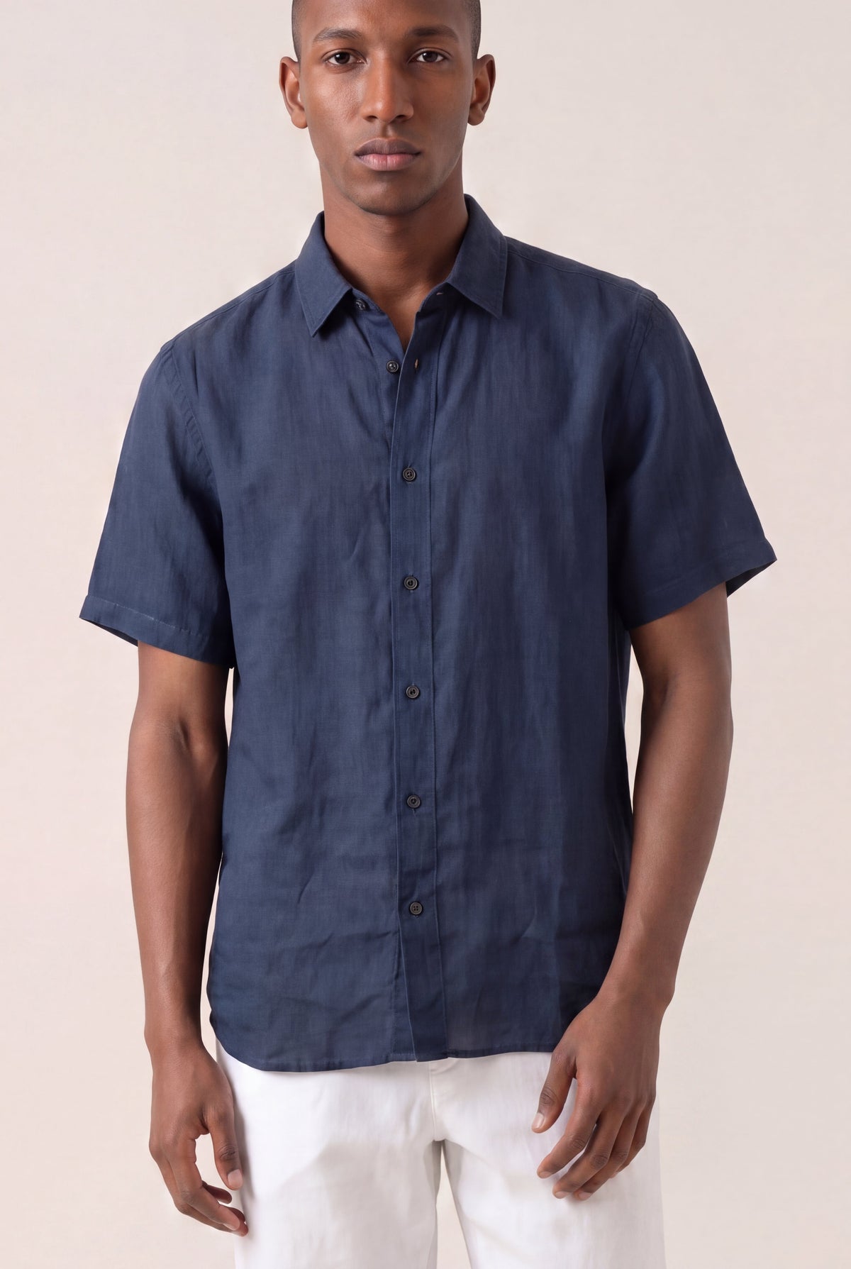 Men's Contemporary Fit Linen Shirt – Navy Fade, view 1