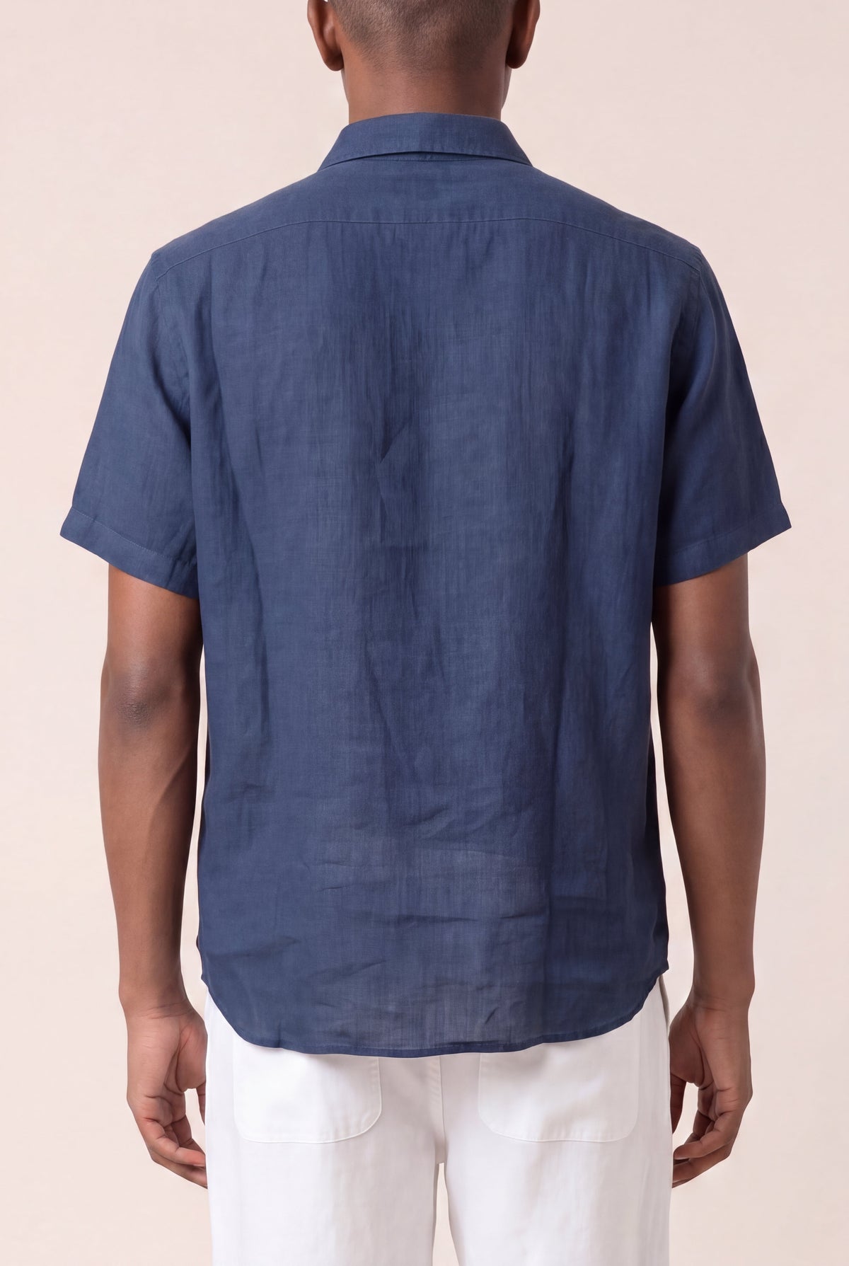 Men's Contemporary Fit Linen Shirt – Navy Fade, view 3