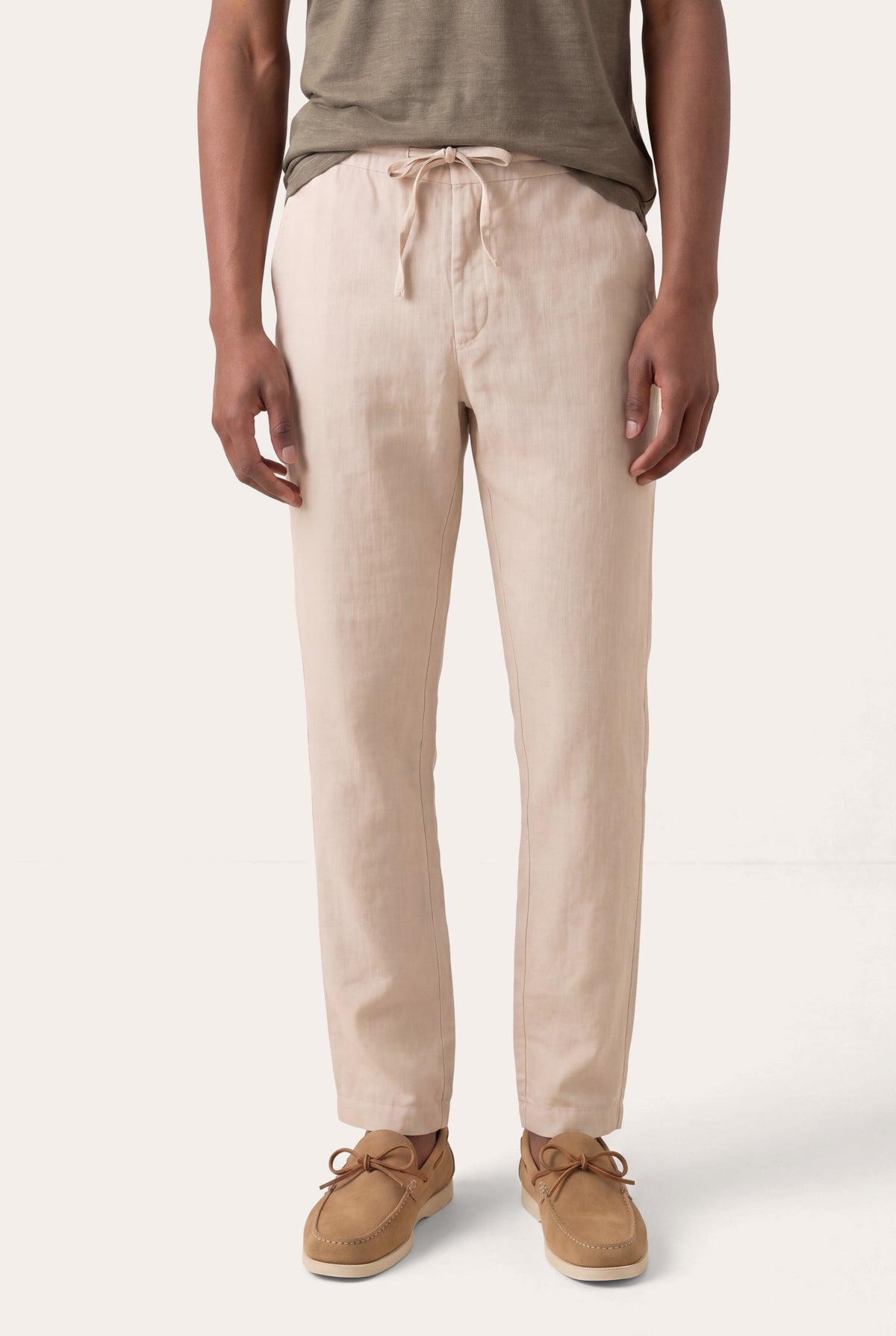 Men's Relaxed Drawstring Linen Pants – Safari Soft Fade, view 1