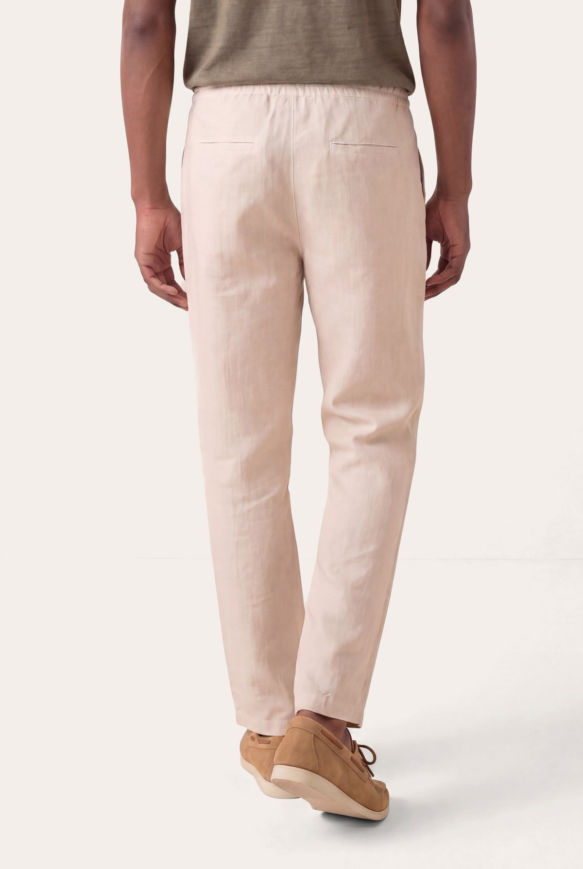 Men's Relaxed Drawstring Linen Pants – Safari Soft Fade, view 3