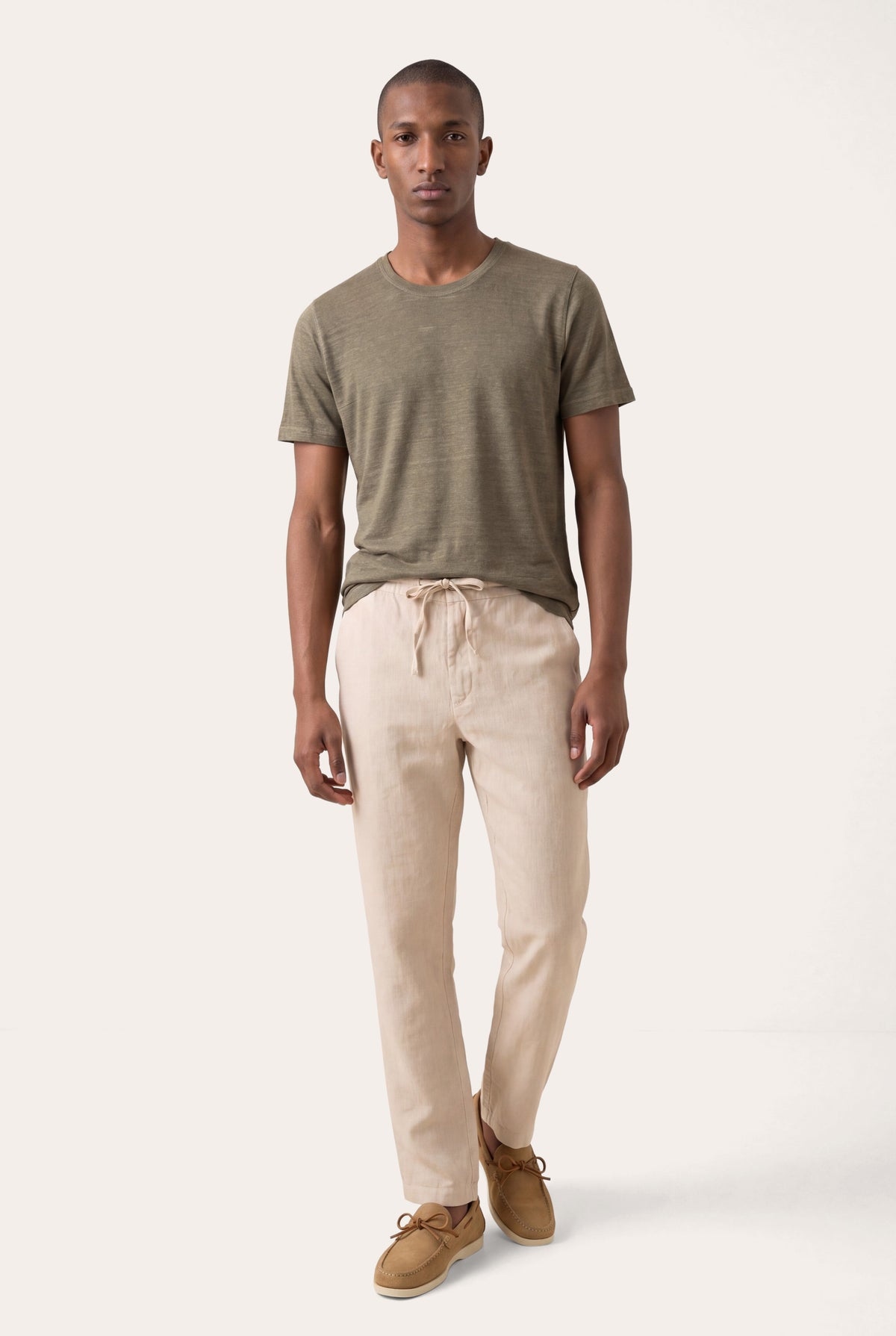 Men's Relaxed Drawstring Linen Pants – Safari Soft Fade, view 2
