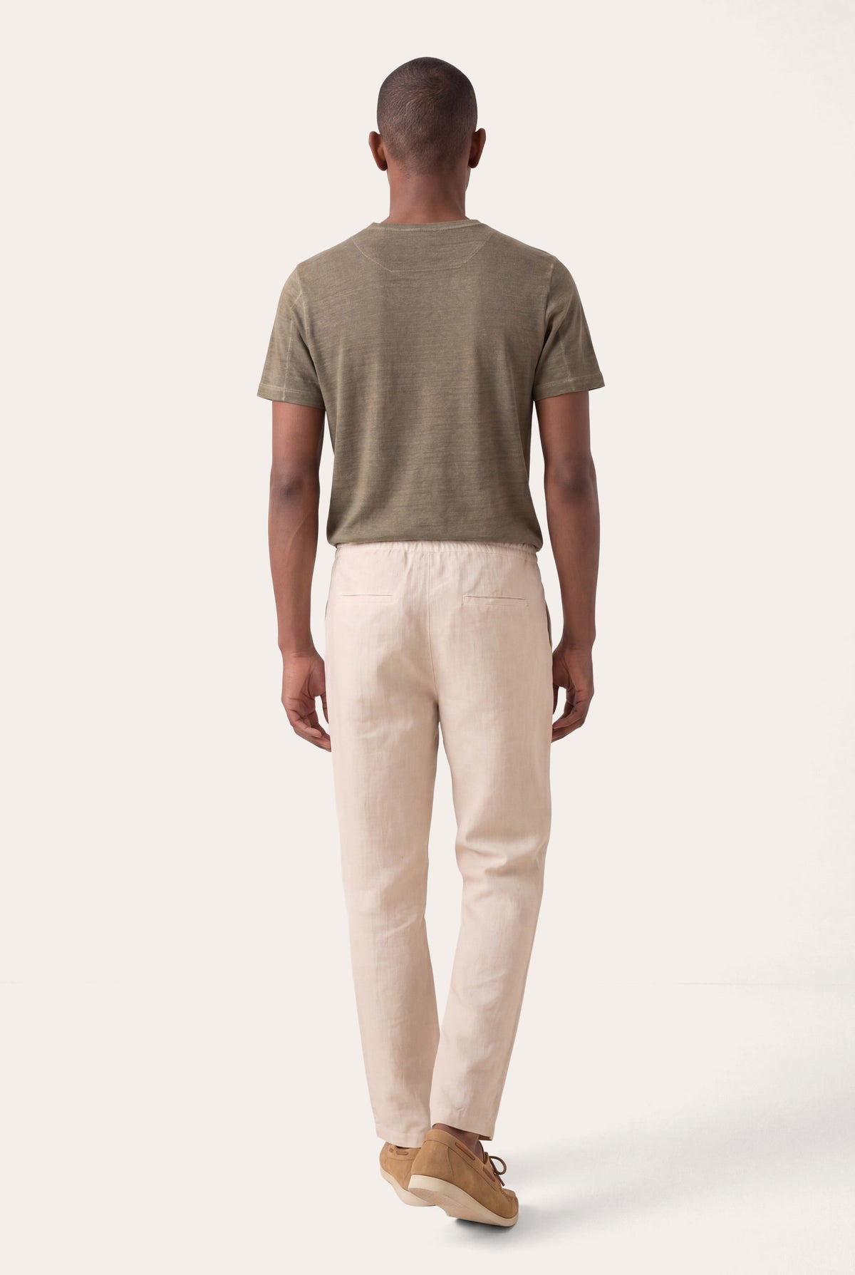 Men's Relaxed Drawstring Linen Pants – Safari Soft Fade, view 4