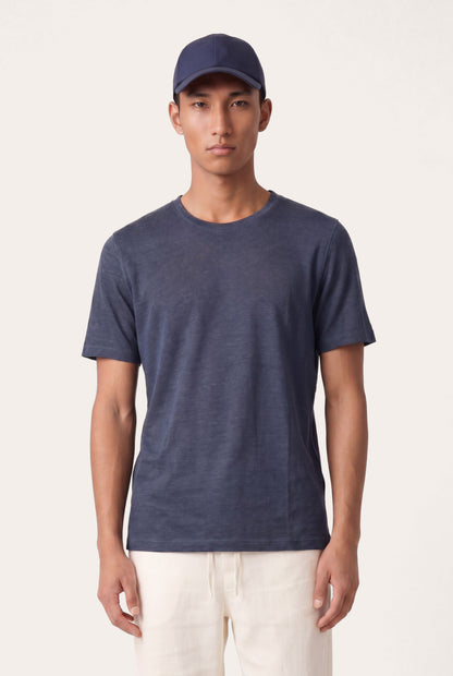 Men's Linen Regular Fit Crewneck T-Shirt – Navy Fade, view 1