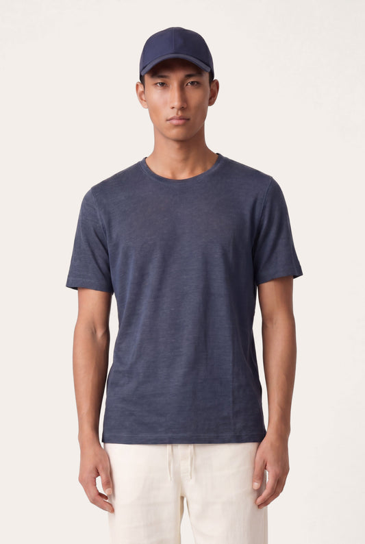 Men's Linen Regular Fit Crewneck T-Shirt – Navy Fade, view 1
