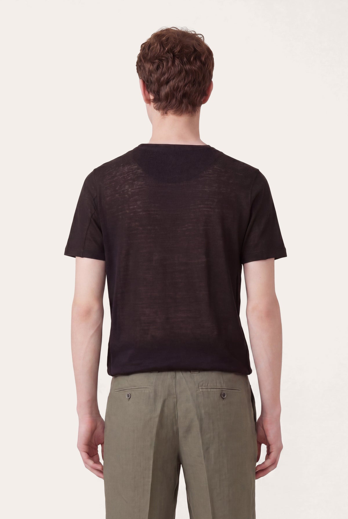 Men's Linen Regular Fit Crewneck T-Shirt – Navy Fade, view 7
