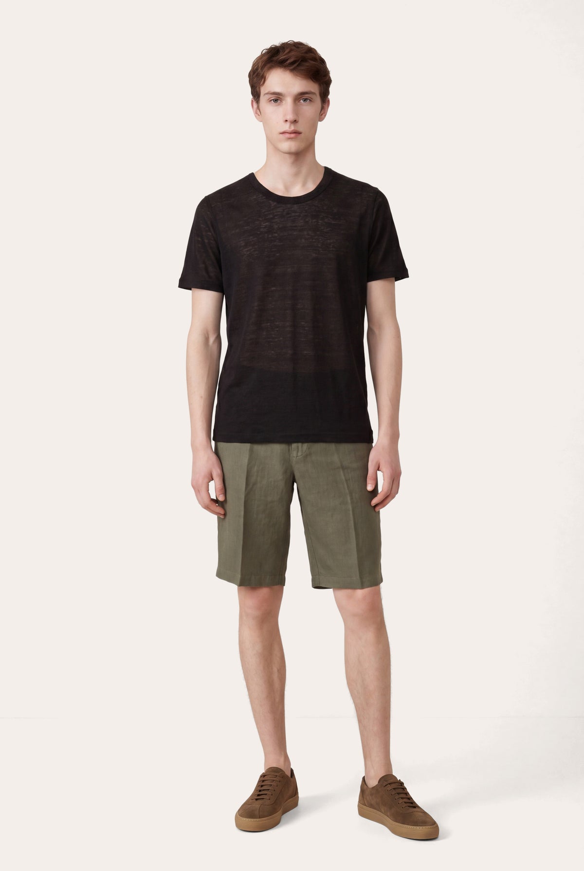 Men's Linen Regular Fit Crewneck T-Shirt – Navy Fade, view 6