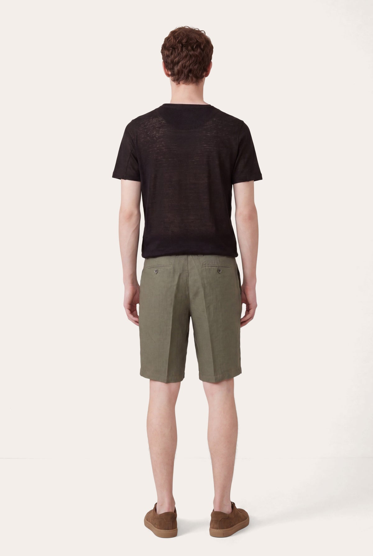 Men's Linen Regular Fit Crewneck T-Shirt – Navy Fade, view 8
