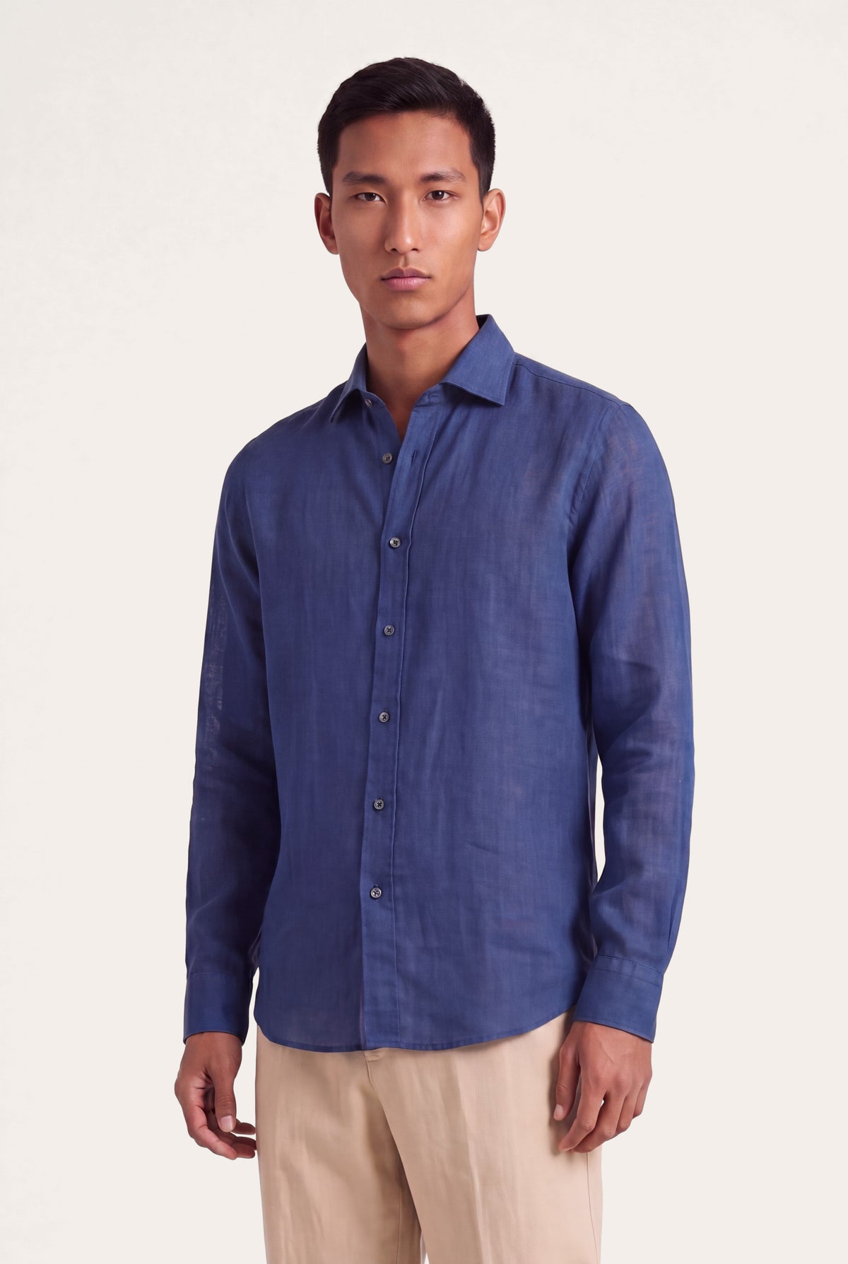 Men's Classic Slim Fit Linen Shirt – Safari Soft Fade, view 7