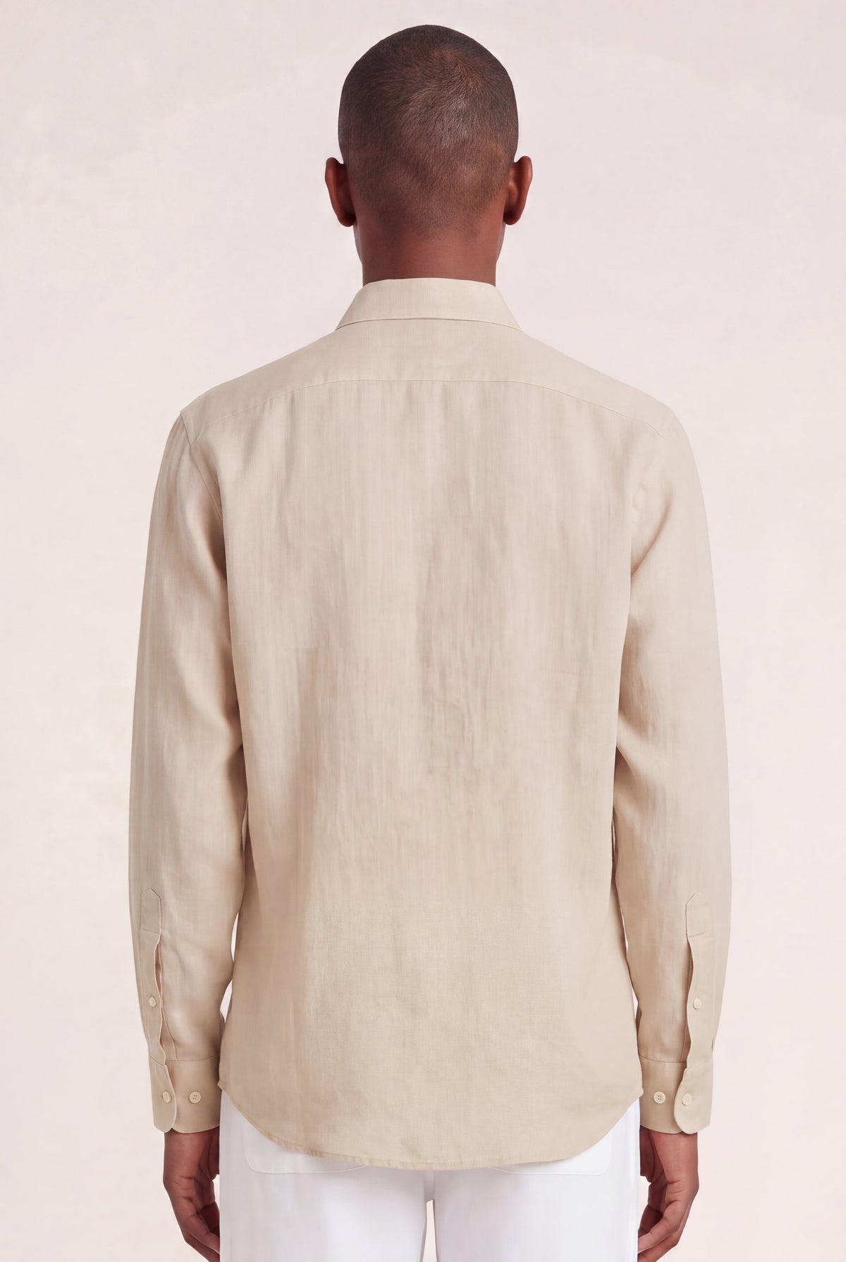 Men's Long-Sleeve Linen Shirt with Dual Pockets – Safari Soft Fade, view 3