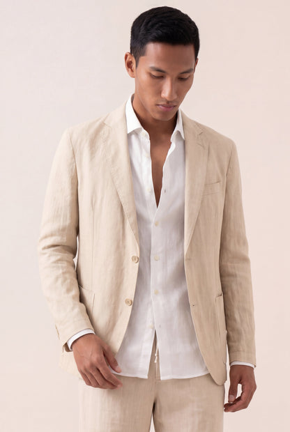 Men's Linen Tailored Blazer – Safari Soft Fade, view 1