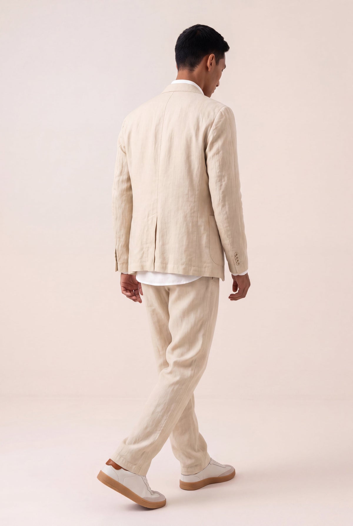 Men's Linen Tailored Blazer – Safari Soft Fade, view 4