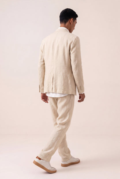 Men's Linen Tailored Blazer – Safari Soft Fade, view 4