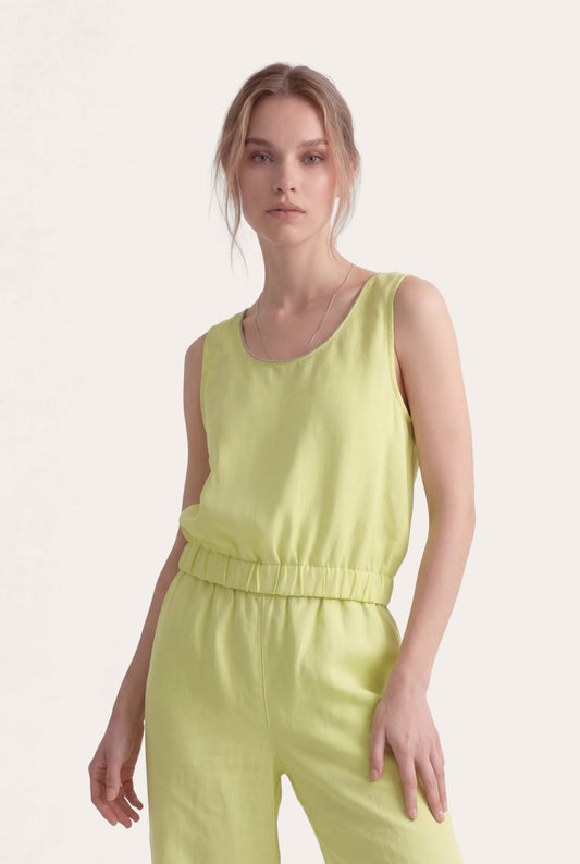 Women's Embellished Linen Wide-Leg Jumpsuit – Cedro Soft, view 1
