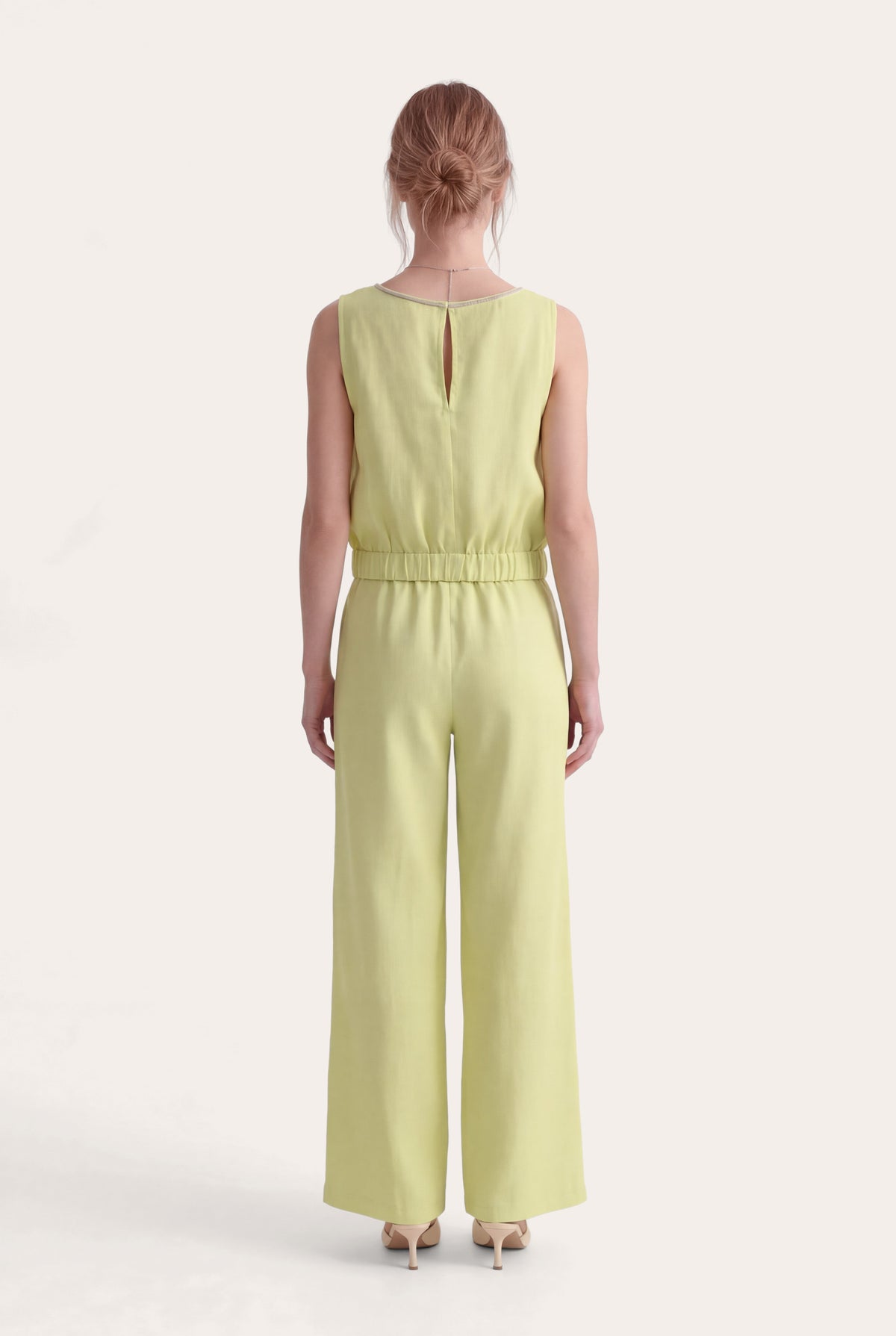 Women's Embellished Linen Wide-Leg Jumpsuit – Cedro Soft, view 5