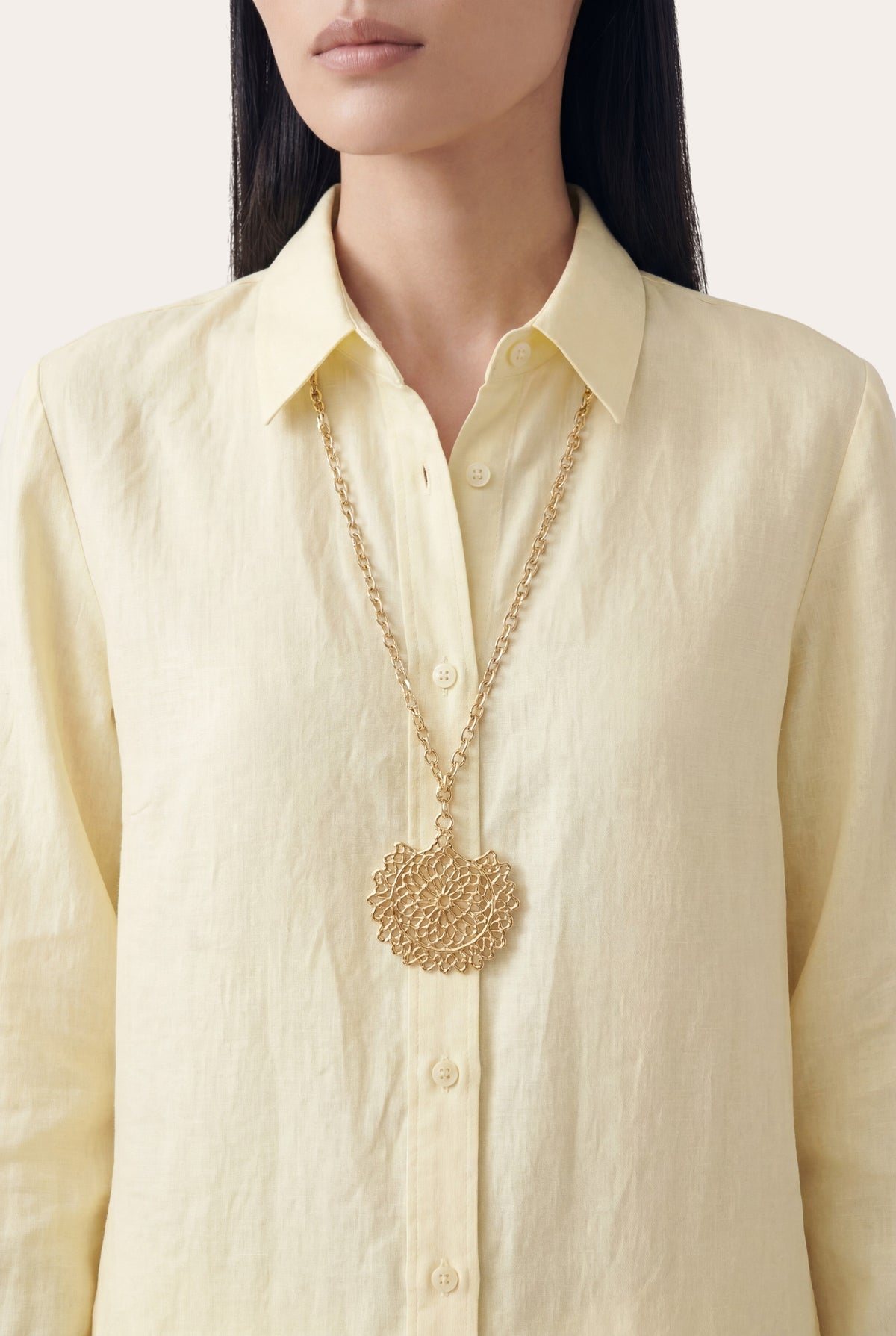 Women's Linen Shirt Dress – Safari Soft Fade, view 9