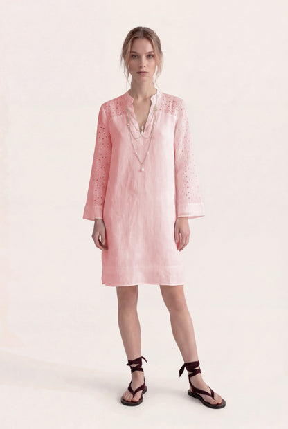Women's Relaxed-Fit Eyelet-Detail Tunic Dress – Ballerina, view 2