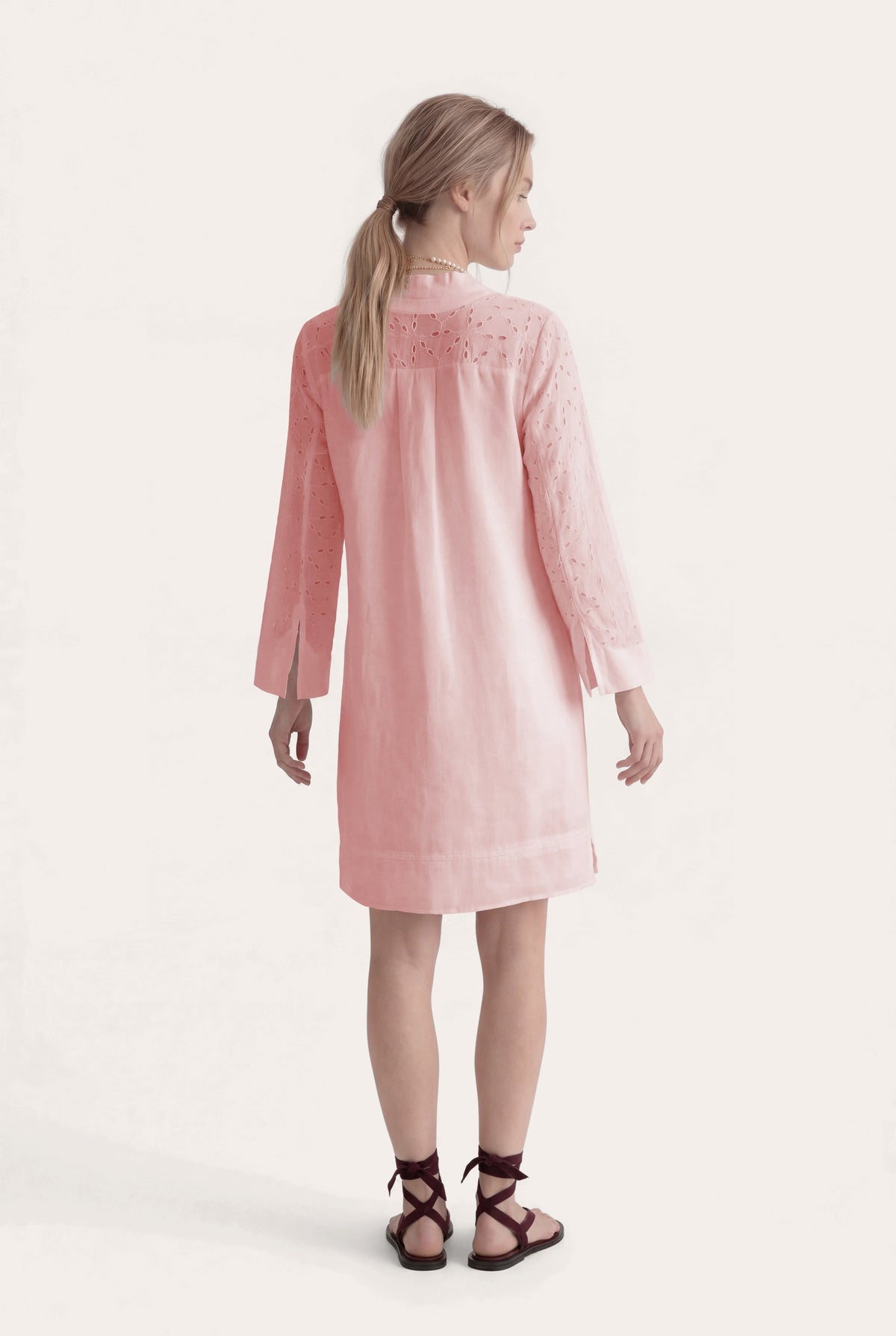 Women's Relaxed-Fit Eyelet-Detail Tunic Dress – Ballerina, view 4