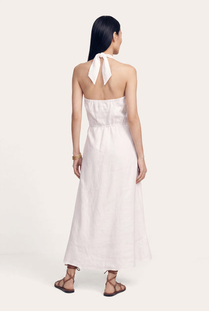 Women's Open-Back Halter Maxi Dress – White, view 2