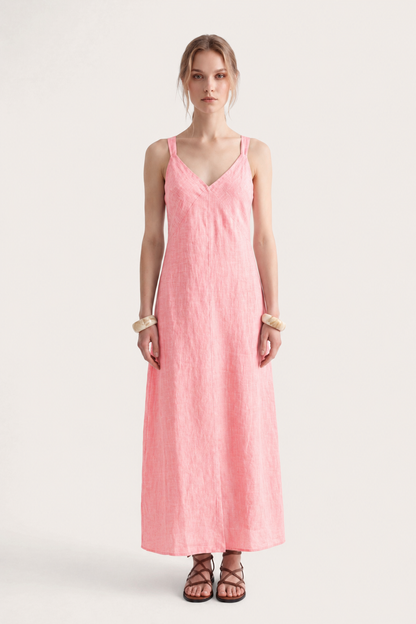 Women's Regular-Fit Sleeveless Maxi Dress with Tie-Back – Ballerina, view 1