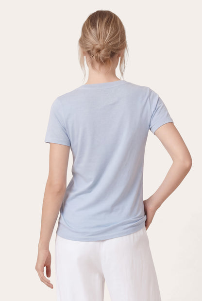 Women's Linen V-Neck T-Shirt – Safari Soft Fade, view 7