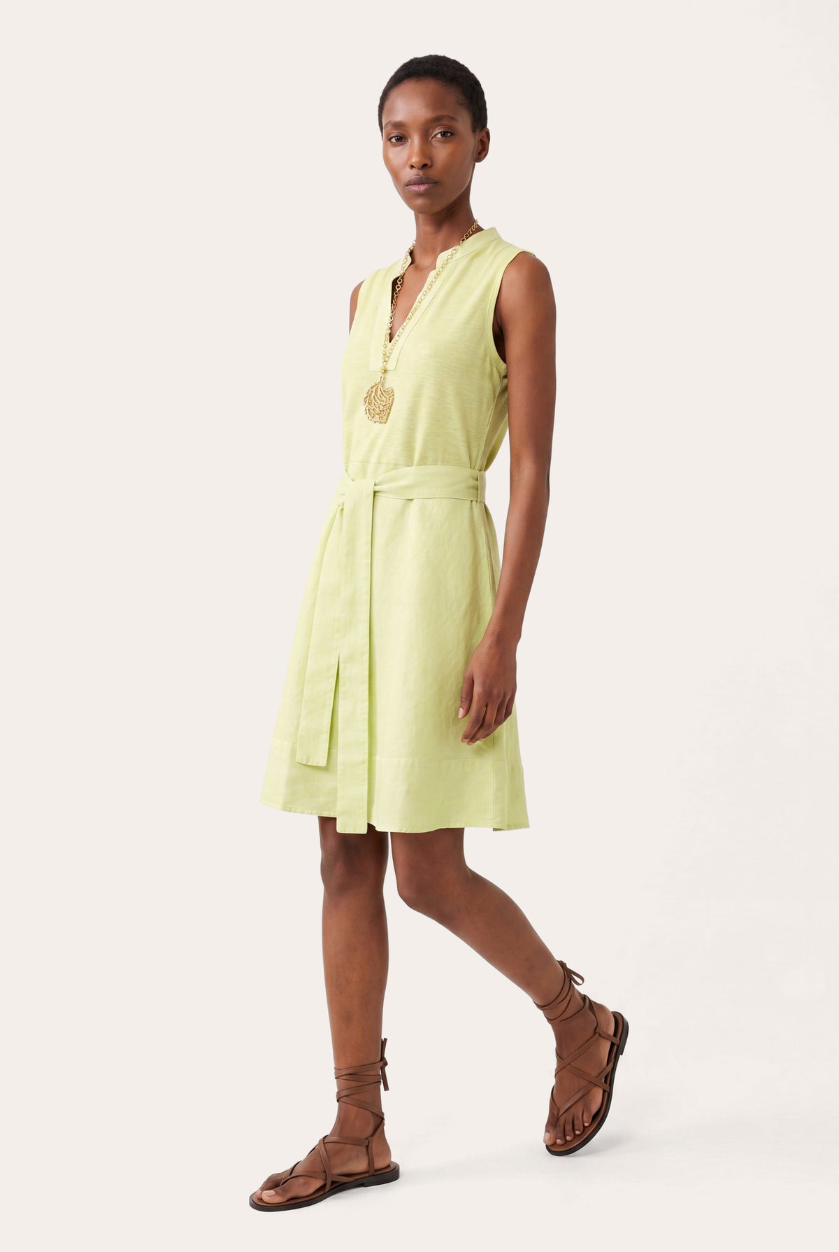 Women's Jersey Dress with Tie Waist – Navy Fade, view 17