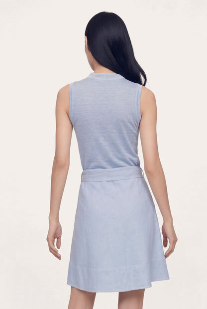 Women's Jersey Dress with Tie Waist – Navy Fade, view 14