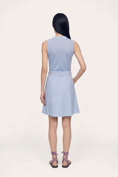 Women's Jersey Dress with Tie Waist – Navy Fade, view 10