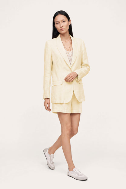 Women's Linen Tailored Blazer – Butter, view 1