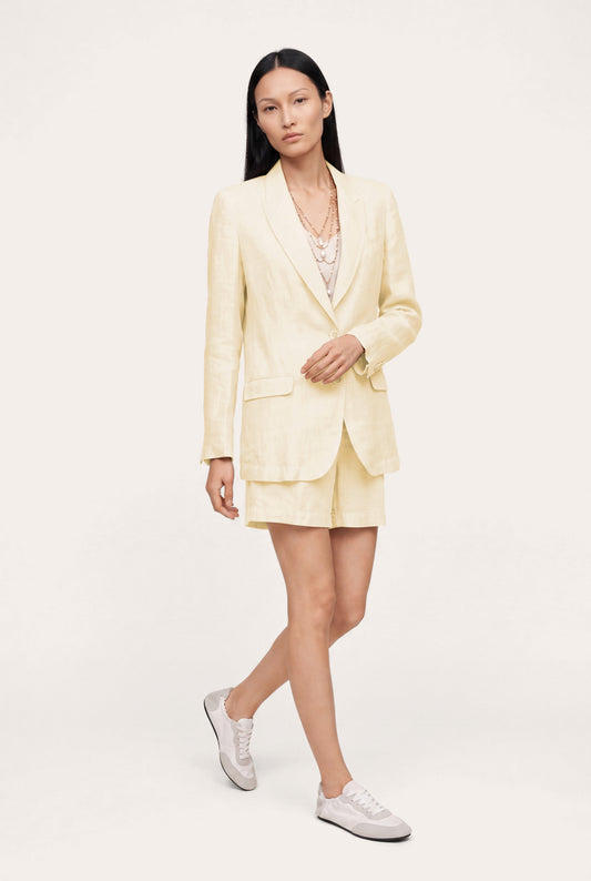 Women's Linen Tailored Blazer – Butter, view 1