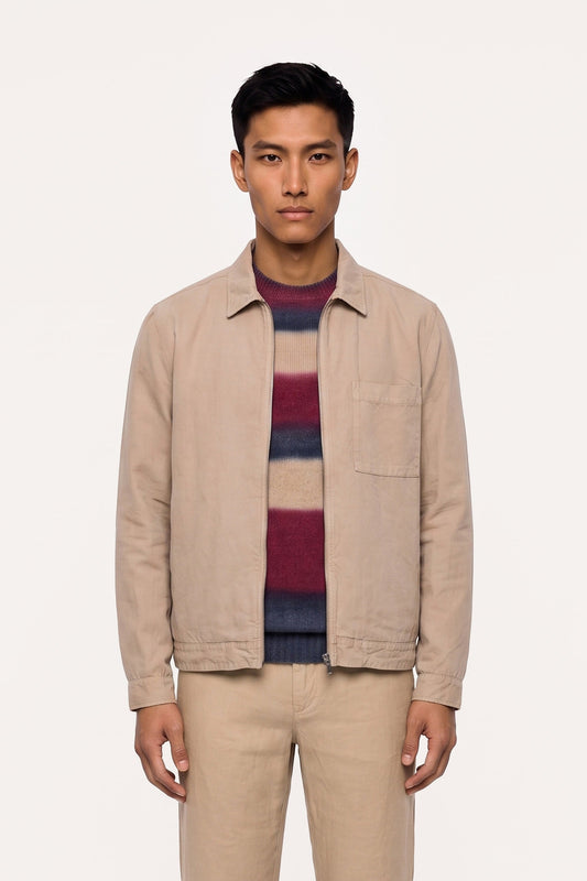 Men's Linen Lyocell Garment-Dyed Zip Jacket – Corda, view 1