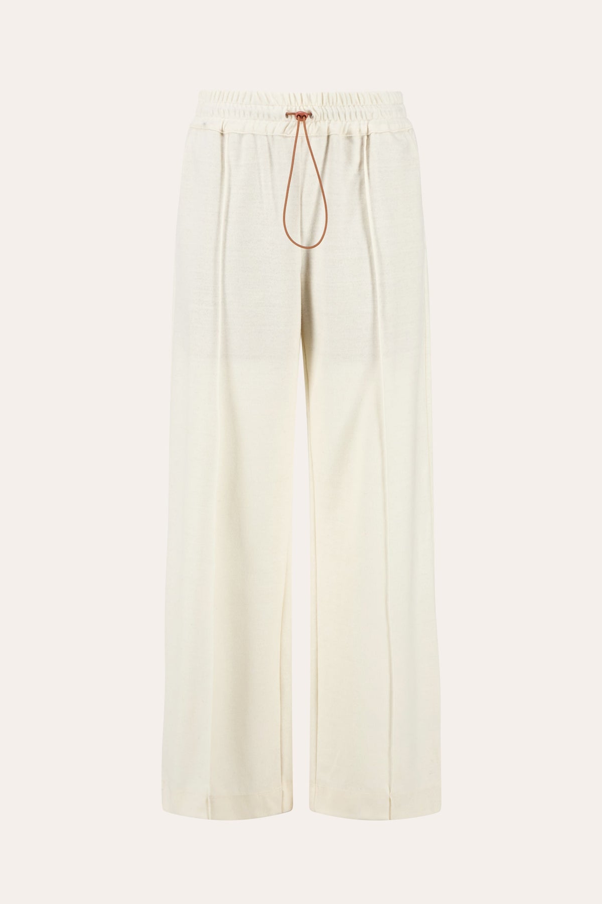 Women's Wool Fleece Drawstring Trousers – White, view 4
