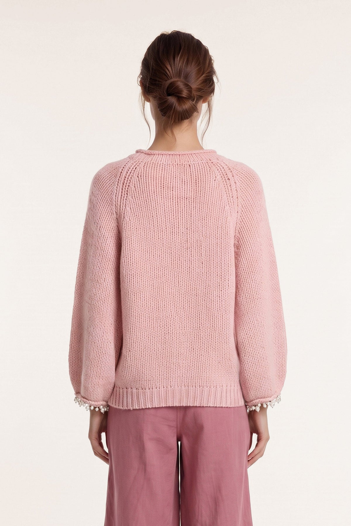 Women's Embellished Poncho Sweater – Rose Mouli, view 2