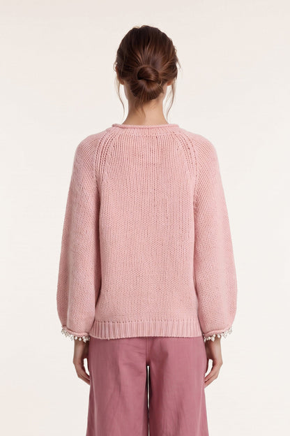Women's Embellished Poncho Sweater – Rose Mouli, view 2