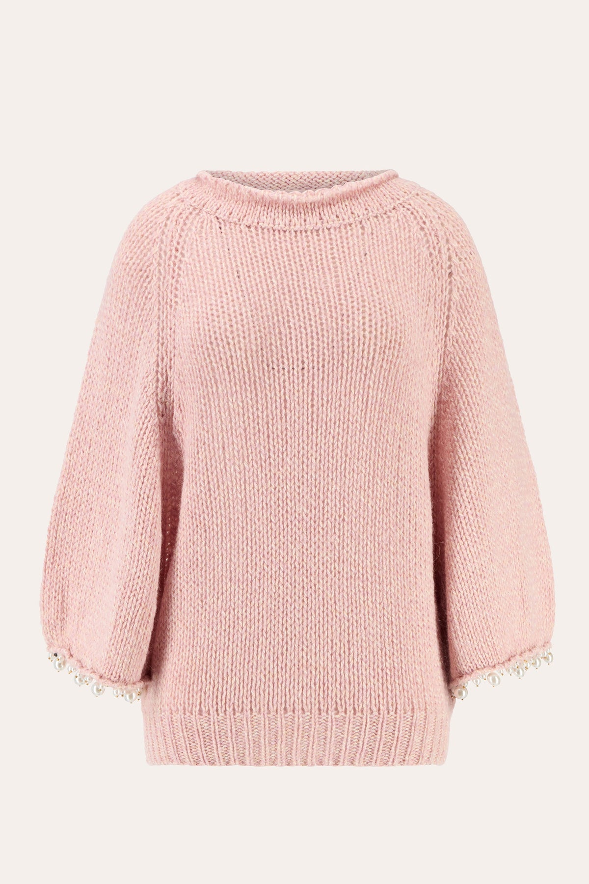 Women's Embellished Poncho Sweater – Rose Mouli, view 4
