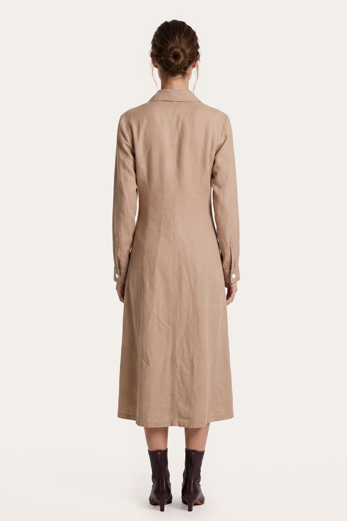 Women's Linen-Lyocell Shirt Dress – Corda, view 2