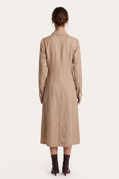 Women's Linen-Lyocell Shirt Dress – Corda, view 2