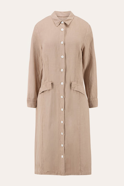 Women's Linen-Lyocell Shirt Dress – Corda, view 4