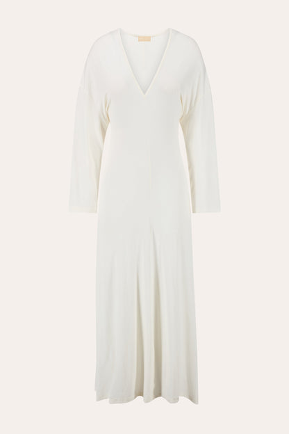 Women's Viscose Stretch-Jersey Long Dress – Naturale, view 4